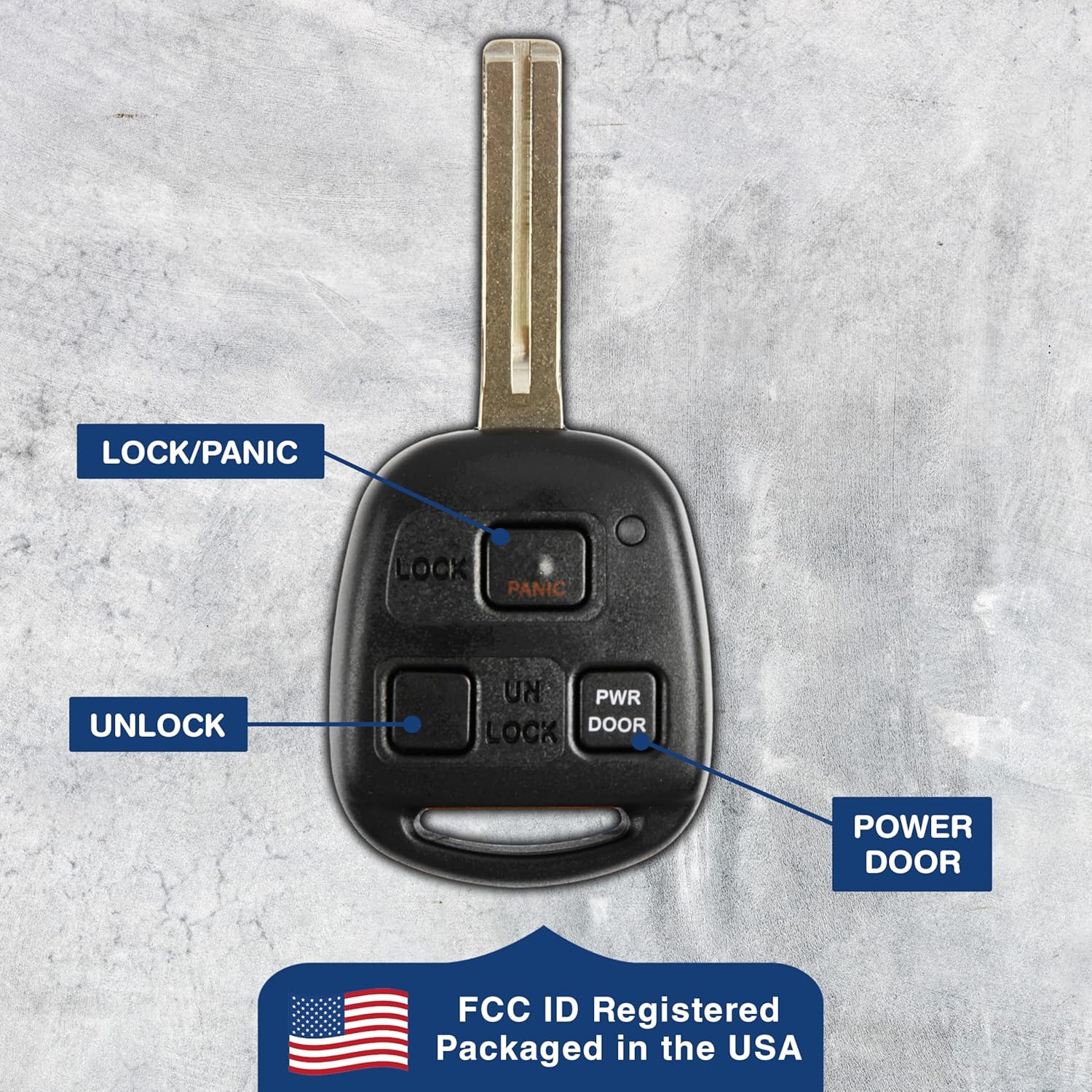 KeylessOption Key Fob Replacement for 2004 2005 2006 2007 2008 2009 Lexus RX330 RX350 RX400H Keyless Entry Remote Control, 3-Button HYQ12BBT