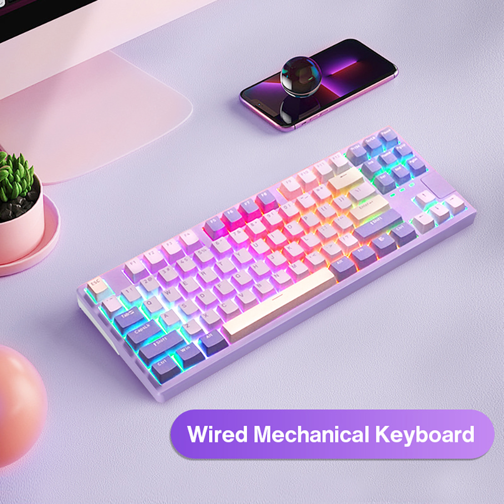X87 Teclado Mecânico RGB Com Fio 87 Teclas De Jogo Hot-Swappable
