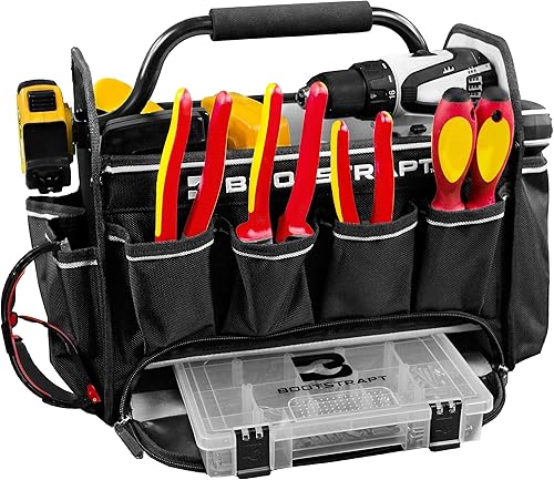 Miniatura 6 de Bolsa de mano para contratistas de 15 pulgadas con compartimento integrado para contenedores de piezas