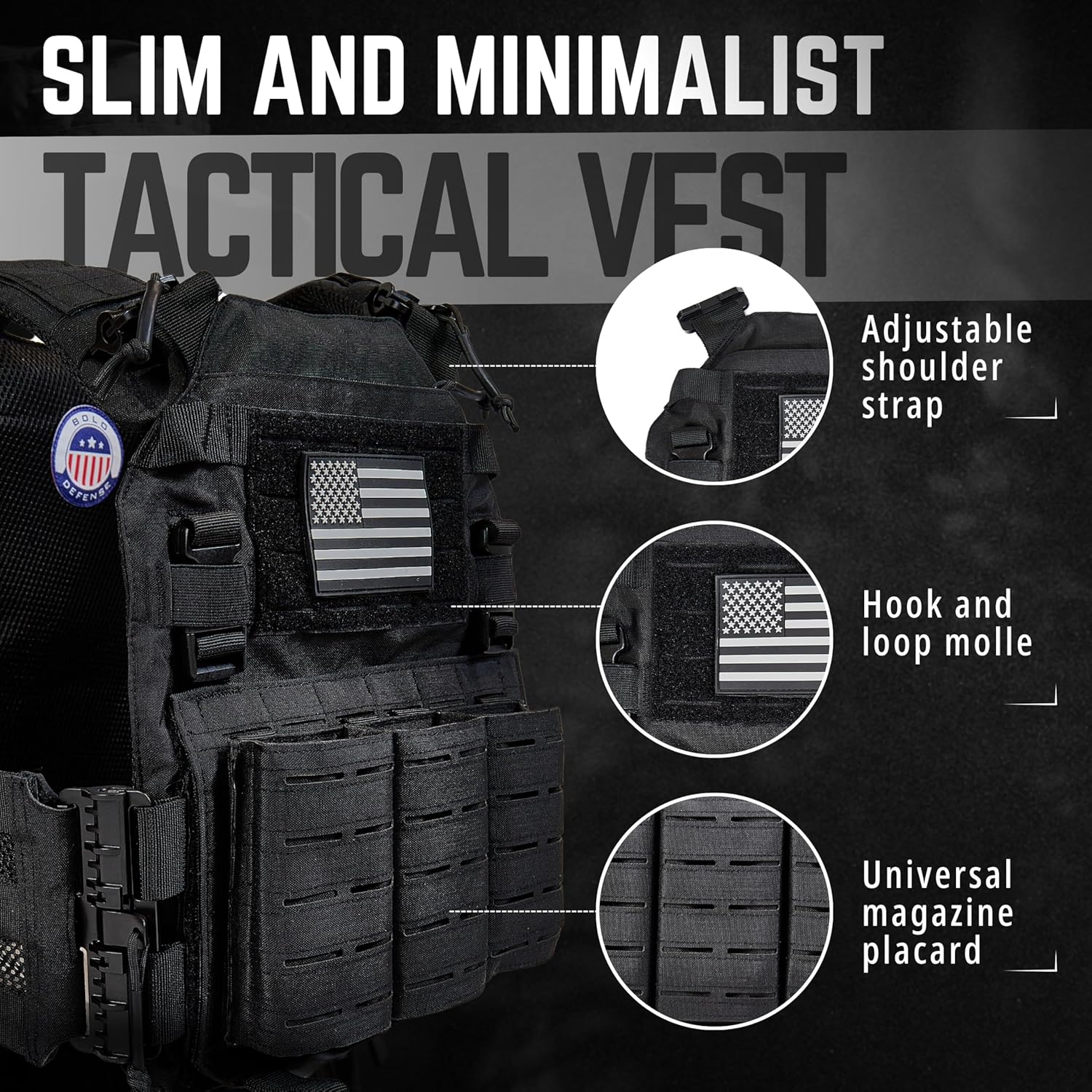 Tactical Vest and Belt Bundle – Adjustable MOLLE Vest with Quick-Release Utility Belt for Outdoor Training and Gear