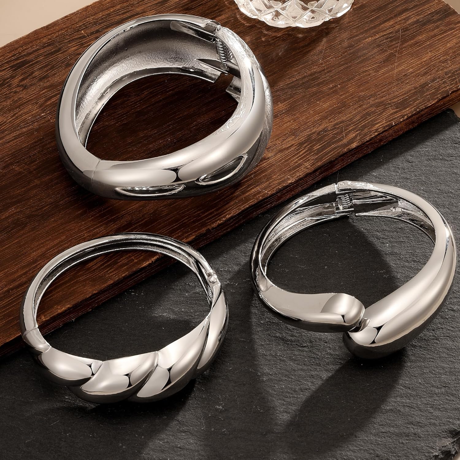 3Pcs Chunky Gold Bangle Bracelets for Women Gold Plated Big Stackable Bangles Set Trendy Statement Cuff Bracelet Fashion Jewelry Gifts - Image 7