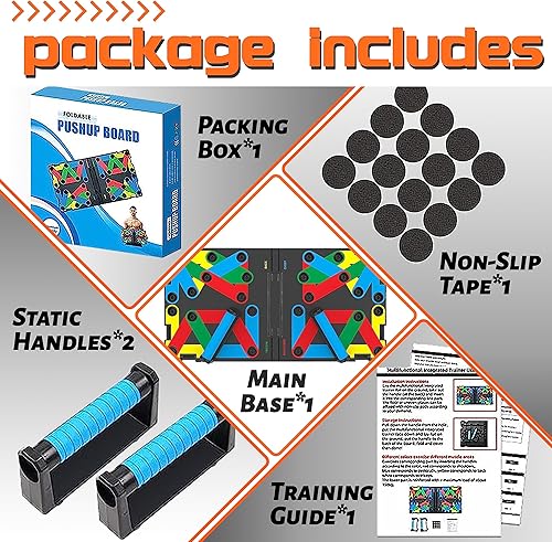 Miniatura 7 de Berleng Push Up Board, Foldable Pushup Fitness Stand for Portable Strength Training. Rugged, Stable Equipment for Home Gym Workout for Men & Women,