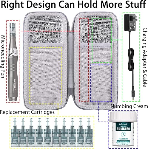 Miniatura 7 de Aenllosi Funda rígida compatible con bolígrafo de microagujas profesional y cartuchos reemplazables, soporte protector para bolígrafo Derma