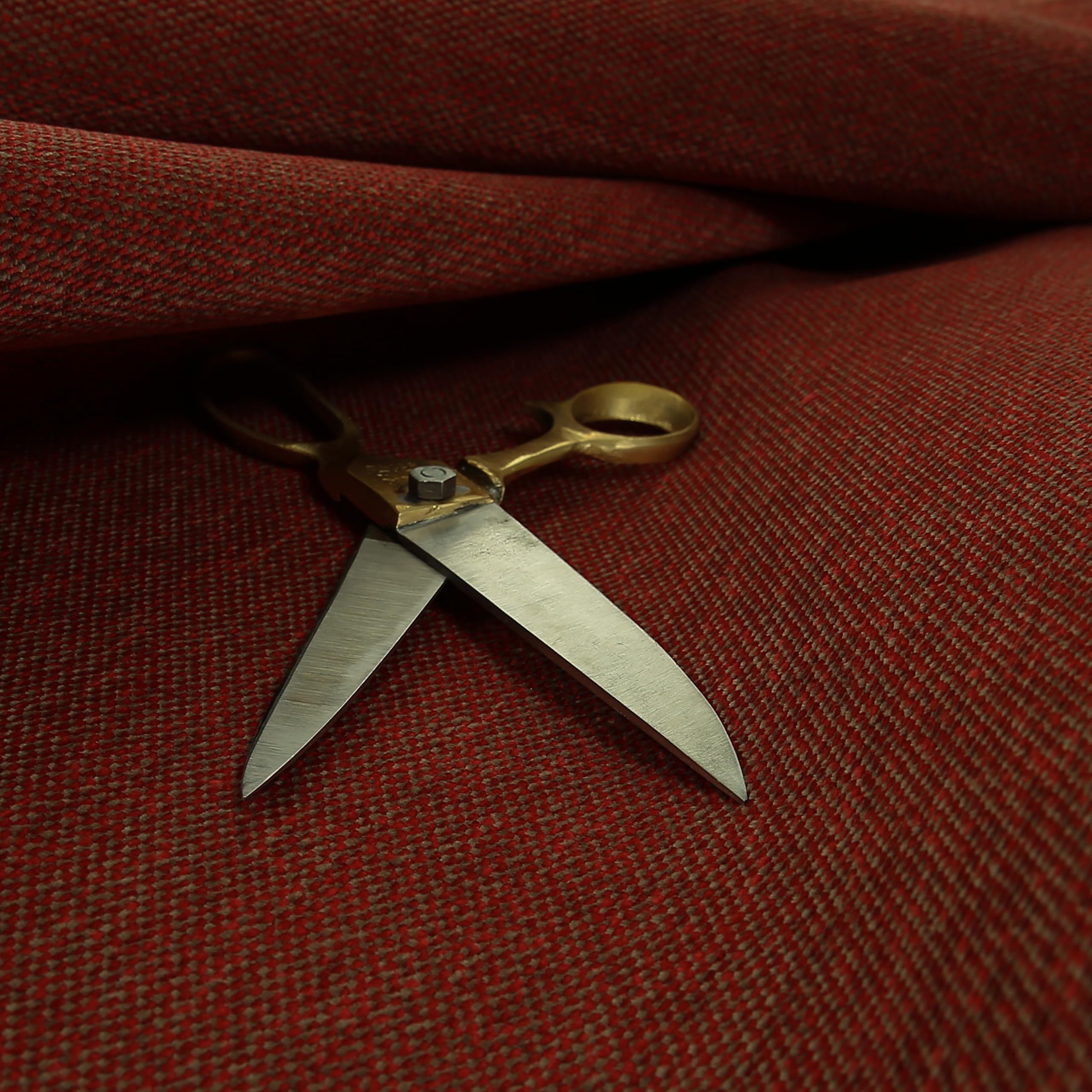 Redbrick Mill Fabrics Flame Retardant Soft Plain Quality Woven Chenille Upholstery Curtain Fabric Ideal for Home Interior Decorin Red (Per Metre) — image 1