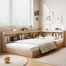 3ft Single Bed 90x190cm, Storage Bed, Multifunctional Youth Bed with Storage Space for Adults & Teenagers, Easy to Assemble, Without Mattress, White Oak
