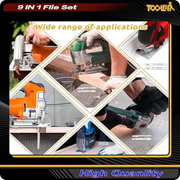 TOOLAN: 8-In-1 Needle File & Saw Set With Storage box, 6 pcs Small Diamond Files, for Metal, Jewlers, Wood, Leather and Plastic, Ergonomic Designed Handle With Quick Change Mechanism