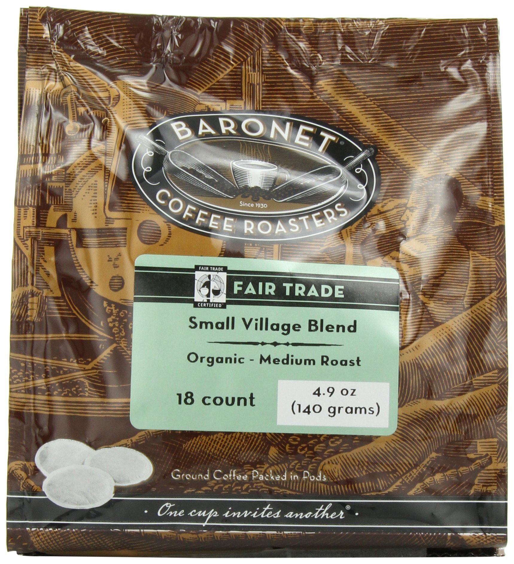 Fair Trade Organic Small Village Blend (140 g), 18 Count Coffee Pod