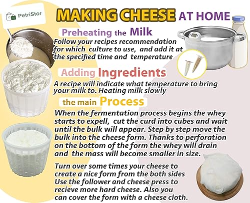Miniatura 5 de Molde de queso suave para hacer queso de 3 cuartos de galón - Molde para hacer queso - Molde en forma de queso crema - Suministros caseros para