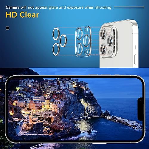 Miniatura 395 de UniqueMe [Paquete de 3 protectores de lente de cámara compatibles con iPhone 14 Pro Max/iPhone 14 Pro, vidrio templado, [compatible con fundas]