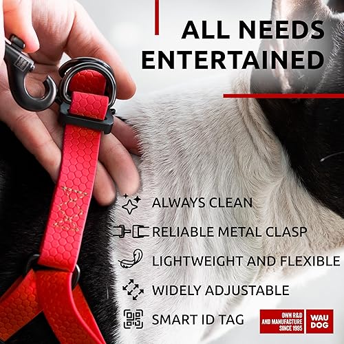 Miniatura 8 de WAUDOG Arnés impermeable para perro, arnés ajustable para perros grandes, pequeños y medianos, arnés resistente con cierre de metal duradero y