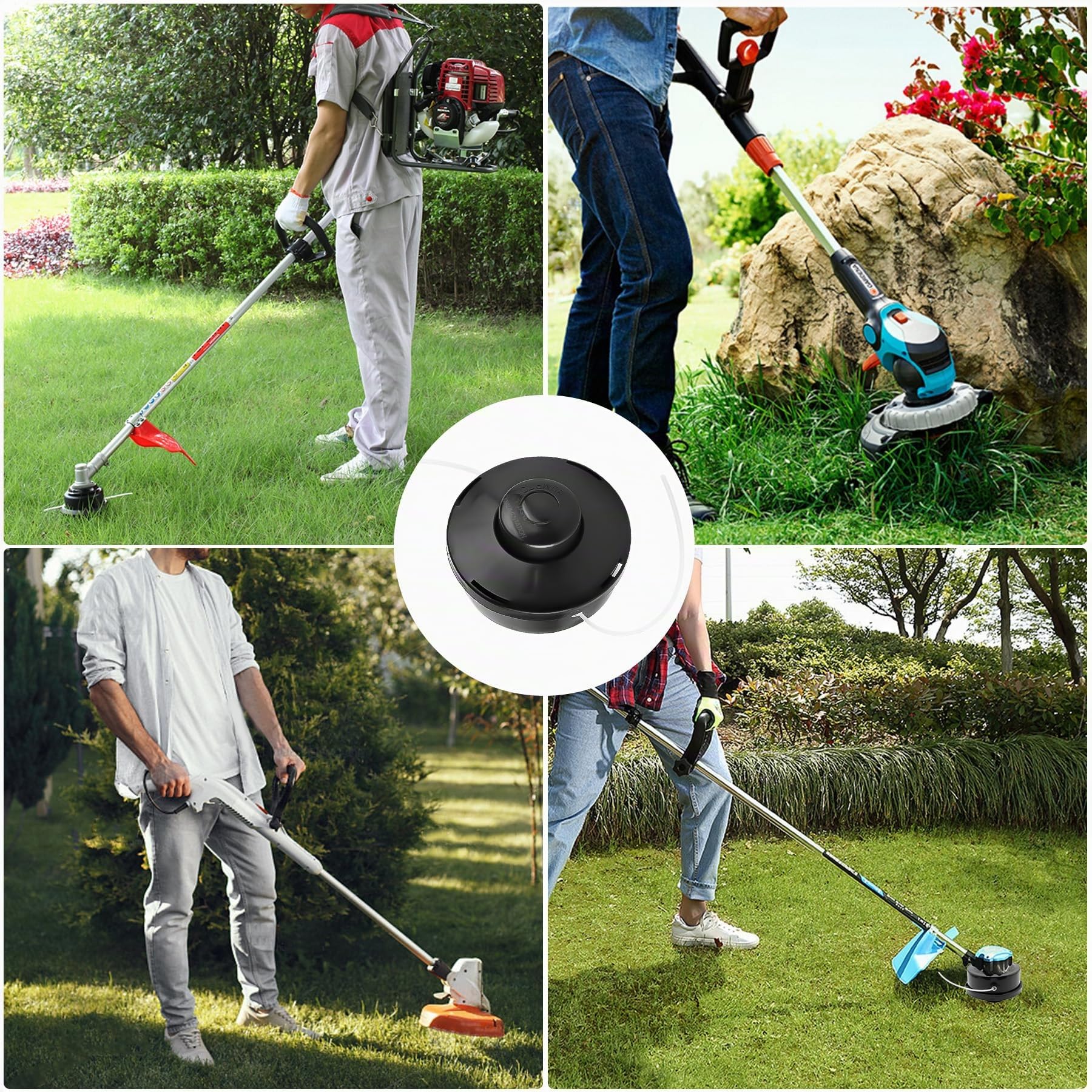 Forever Speed Lot de 6 têtes à double fil pour débroussailleuse - Bobine de fil avec pointe automatique