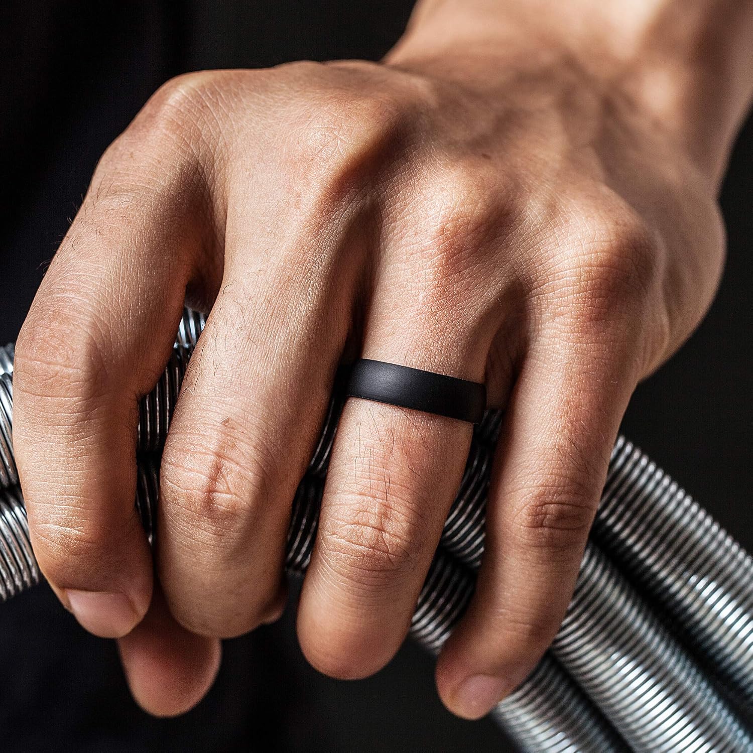 ThunderFit Silicone Wedding Rings Unisex, Rubber Engagement Bands 6.3mm Wide 1.65mm Thick - 1/2/3/4/5/6/7 Variety Multipack