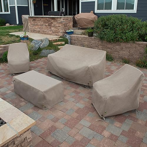 Miniatura 6 de Modern Leisure Garrison - Funda apilable para silla de bar con respaldo alto, tela resistente a la intemperie, protección de muebles de exterior,