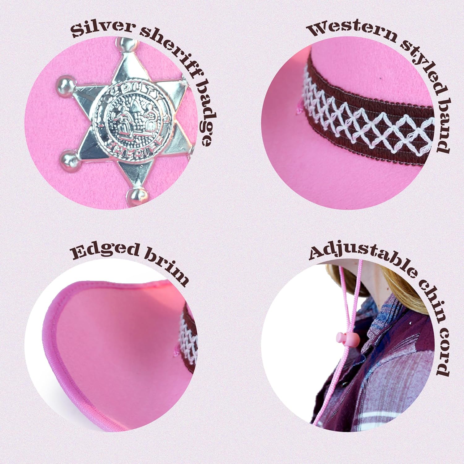 Squirrel Products Western Sheriff Hat - Pink - Image 2