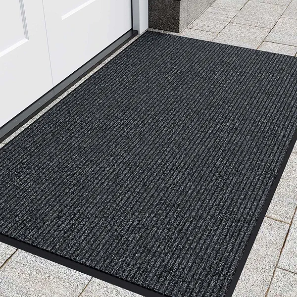 Saluro Front Door Mat, Heavy Duty Indoor Outdoor Entrance Door Mat, 72" x 24" Commercial Door Mats for Entryway, Durable Non-Slip Rubber Backing, Low-Profile Welcome Mats for Entry, Gray