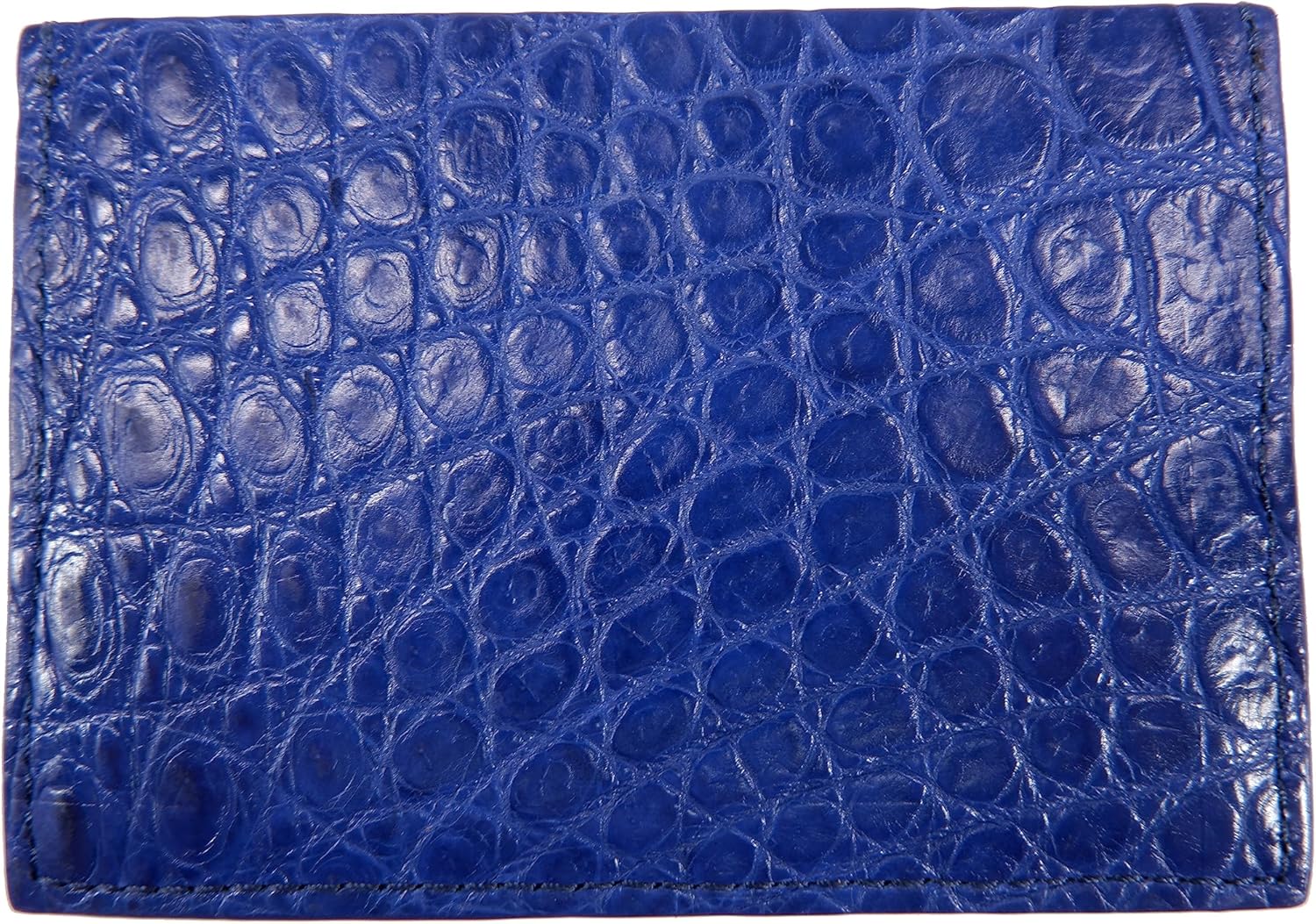Pelgio Genuine Crocodile Skin Leather Slim Business Credit Card Holder Sleeve with Polar Bear Design (Cobalt Blue)