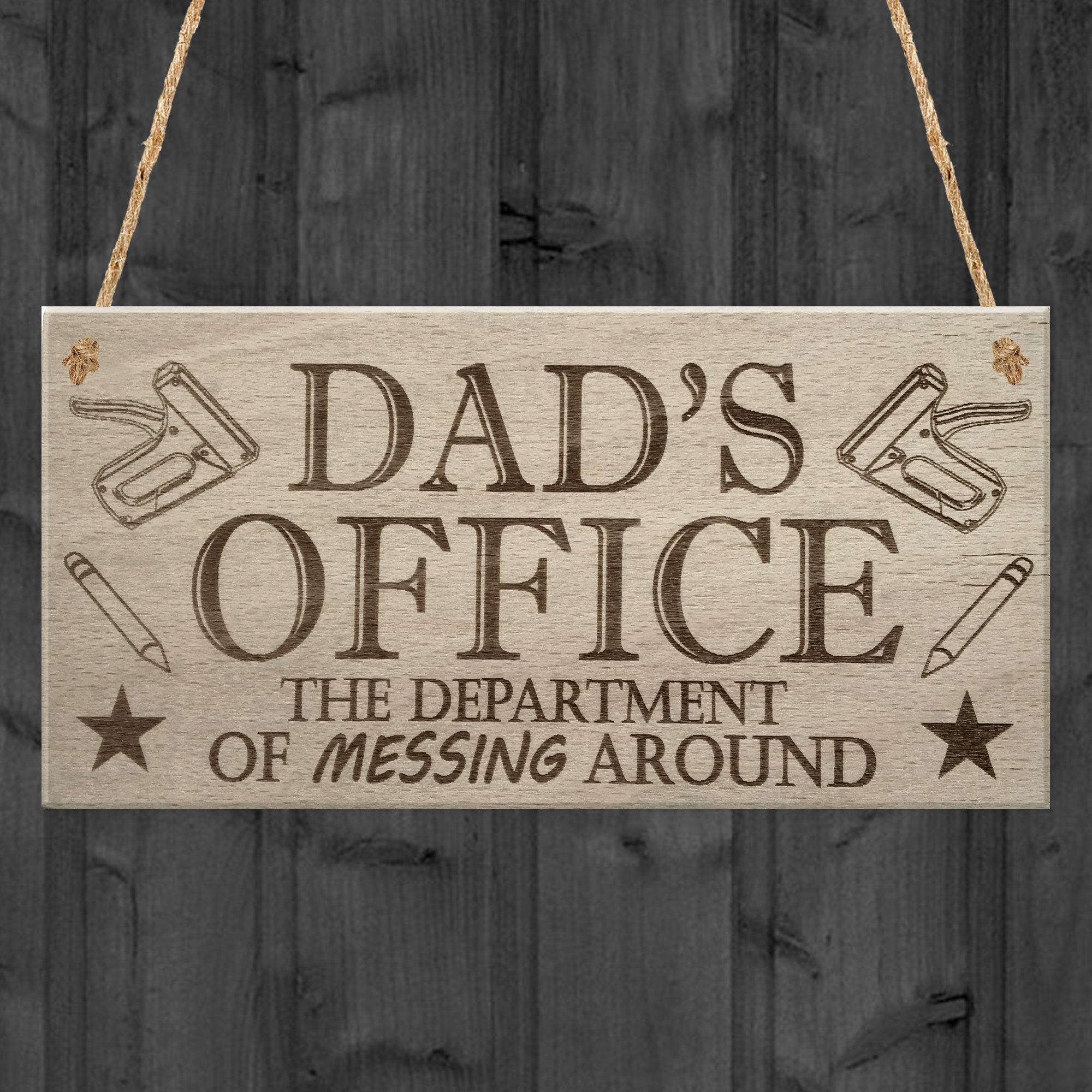 Red Ocean Dad's Office The Department Of Messing Around Funny Novelty Father's Day Man Cave Hanging Plaque Shed Gift Sign