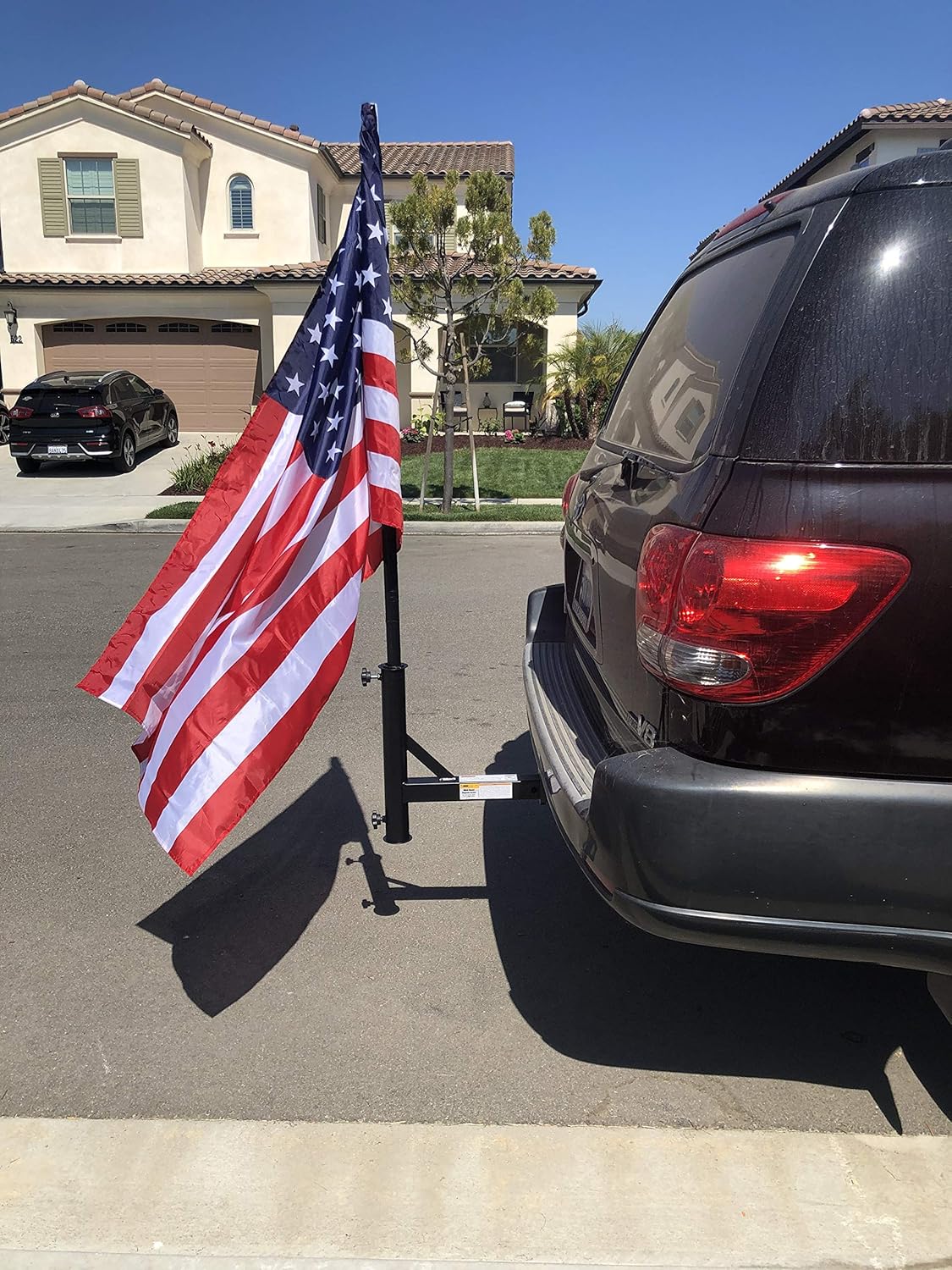 MaxxHaul 50240 Heavy Duty Hitch Mount Flagpole and Umbrella Holder with Anti Wobble Screws for Standard 2 inch Hitch Receiver for SUV Vans Car Pickup Truck RV - Image 7