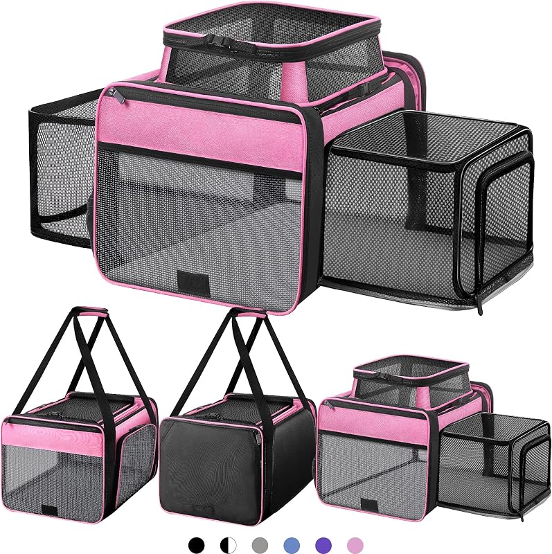 Bolsa de Transporte para Gatos SHARLOVY Expansível na Parte Superior e nas Laterais 45,72 x 27,94 x 27,94 cm