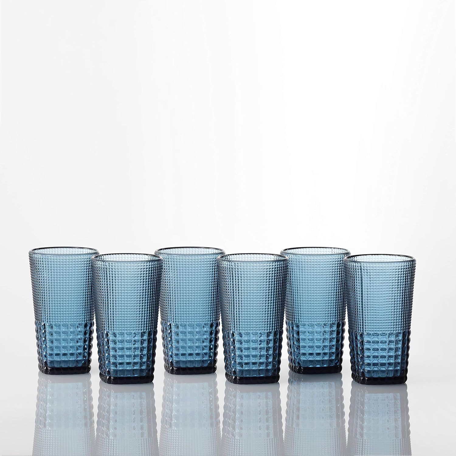 Fortessa Malcolm Iced Beverage Cocktail Glass, 15-Ounce, Cornflower Blue