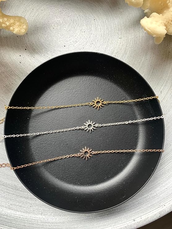 NataschaWoge Bracciale Infinito Minimal Con Strass In Acciaio Inox - Regalo Per Migliore Amica