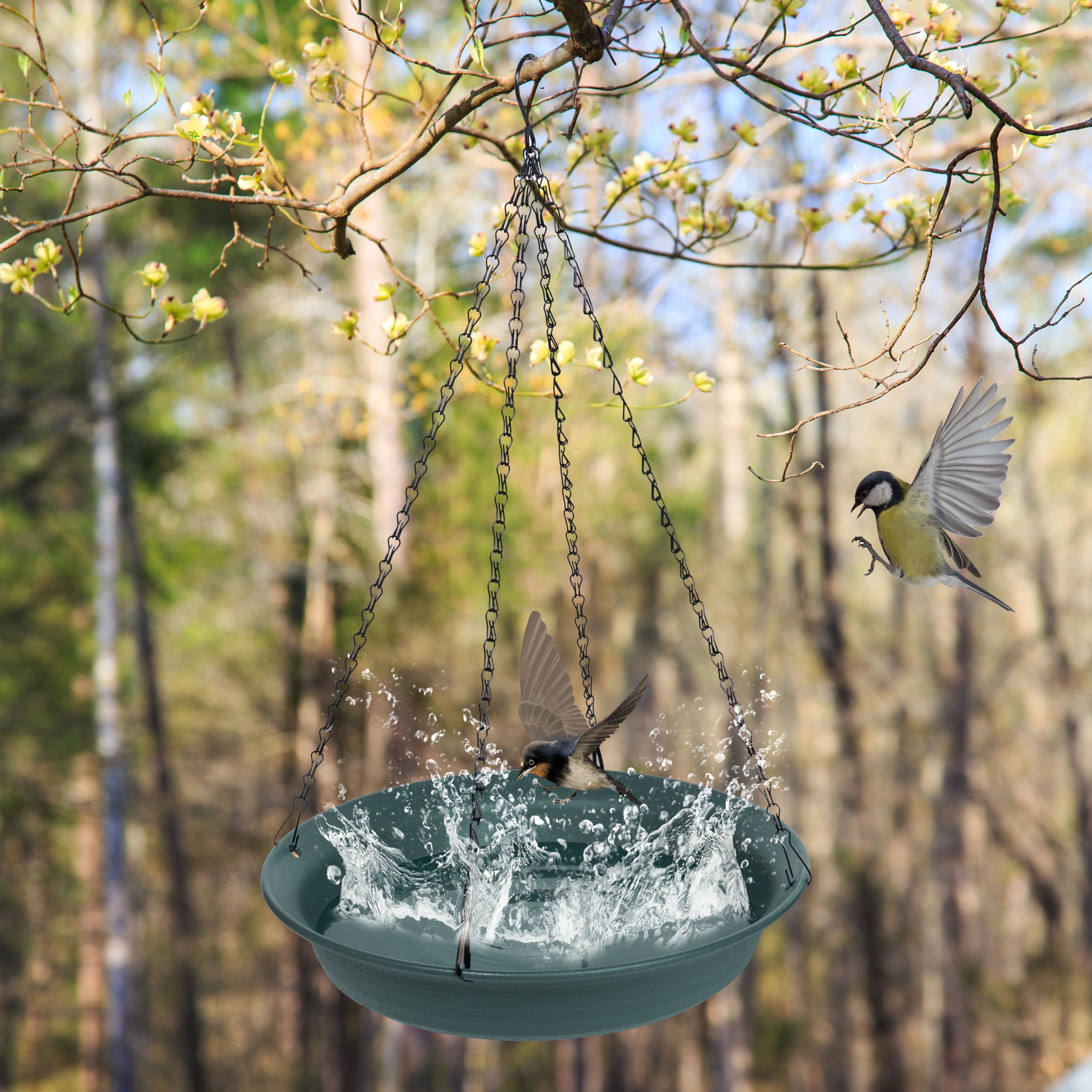 Hängende Vogeltränke für draußen, hängende Vogelwasserfutterstation für den Außenbereich, Vogeltränke, Vogeltränke für draußen, Balkon, Fenster, Hinterhof, Garten, klein, groß