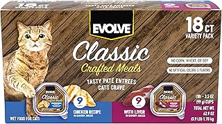 Evolve Classic Crafted Meals Cat Food Variety Pack - Chicken Recipe & Liver Recipe