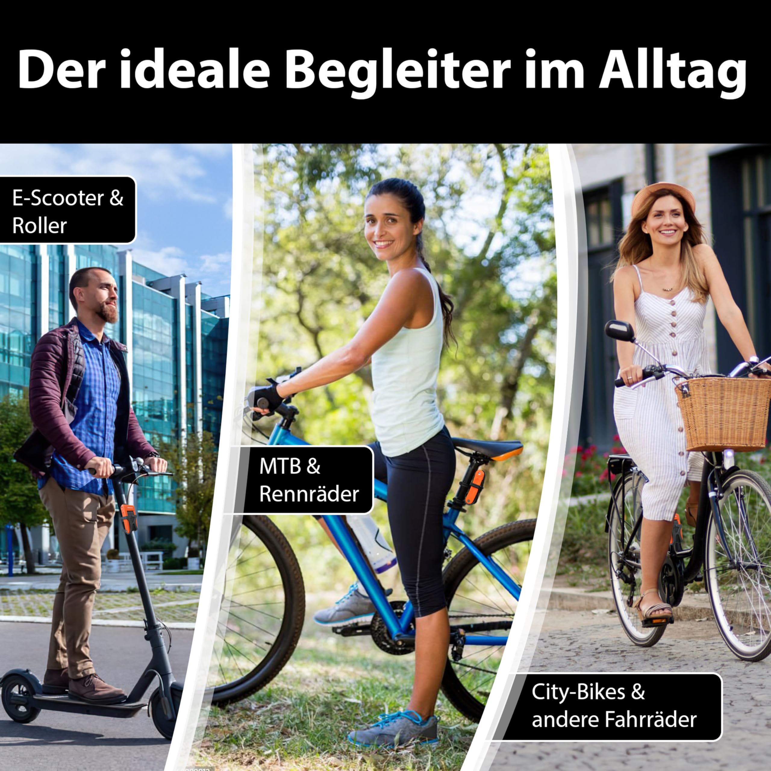 KOHLBURG leichtes & kleines Faltschloss - 680g leicht & 70cm lang - sicheres Fahrradschloss aus gehärtetem Stahl für E-Bike & Fahrrad mit Halterung