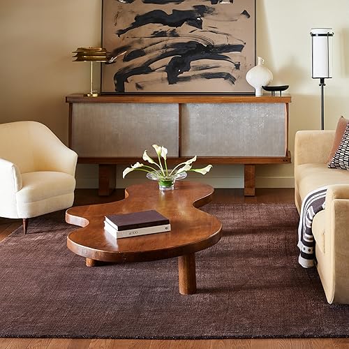 Rugs USA Arrel Speckled Wool-Blend Area Rug - 10x14 Area Rug Contemporary Truffle Brown for Living Room Bedroom Dining Room