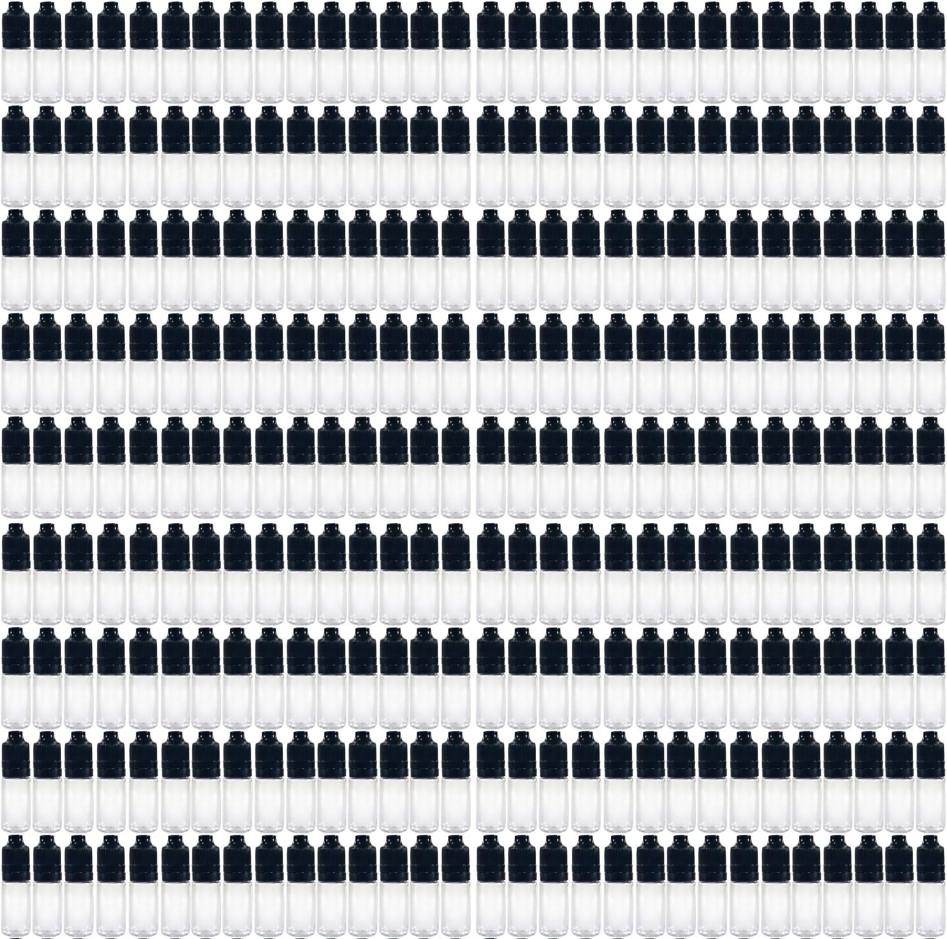 vexson 200 x 10 ml Dropper Bottles/Empty plastic bottles with Tamper Evident Lid PET