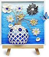 VTZH DIY Mosaic Vase Craft Kit: Tiles, Petals, Glue & Frame for Easy Adult & Kids Arts, Crafts, Home Decor Gifts