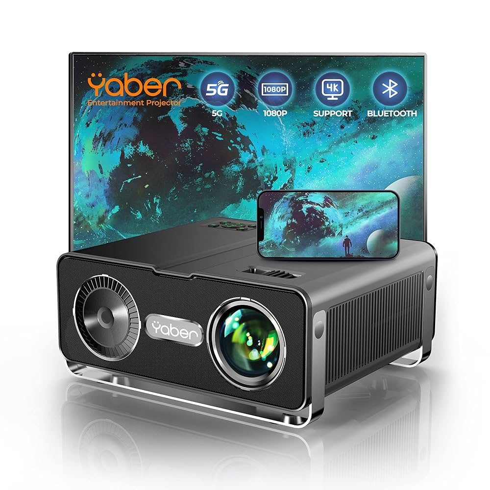 Yaber Proyector 本体 YABER V10 5G WiFi Bluetooth Projector, 15000L Full HD Native