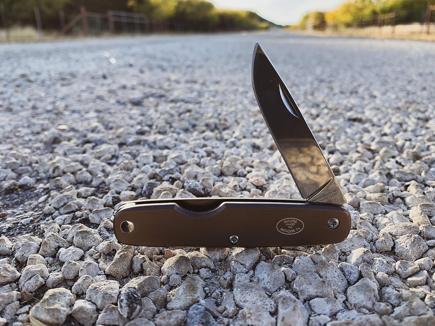 Moore Maker 3-1/2” Anodized Aluminum Knife 1107SS| Folding Pocket Knife with Anodized Aluminum Handle and Single Stainless Steel Blade | with Lanyard Hole