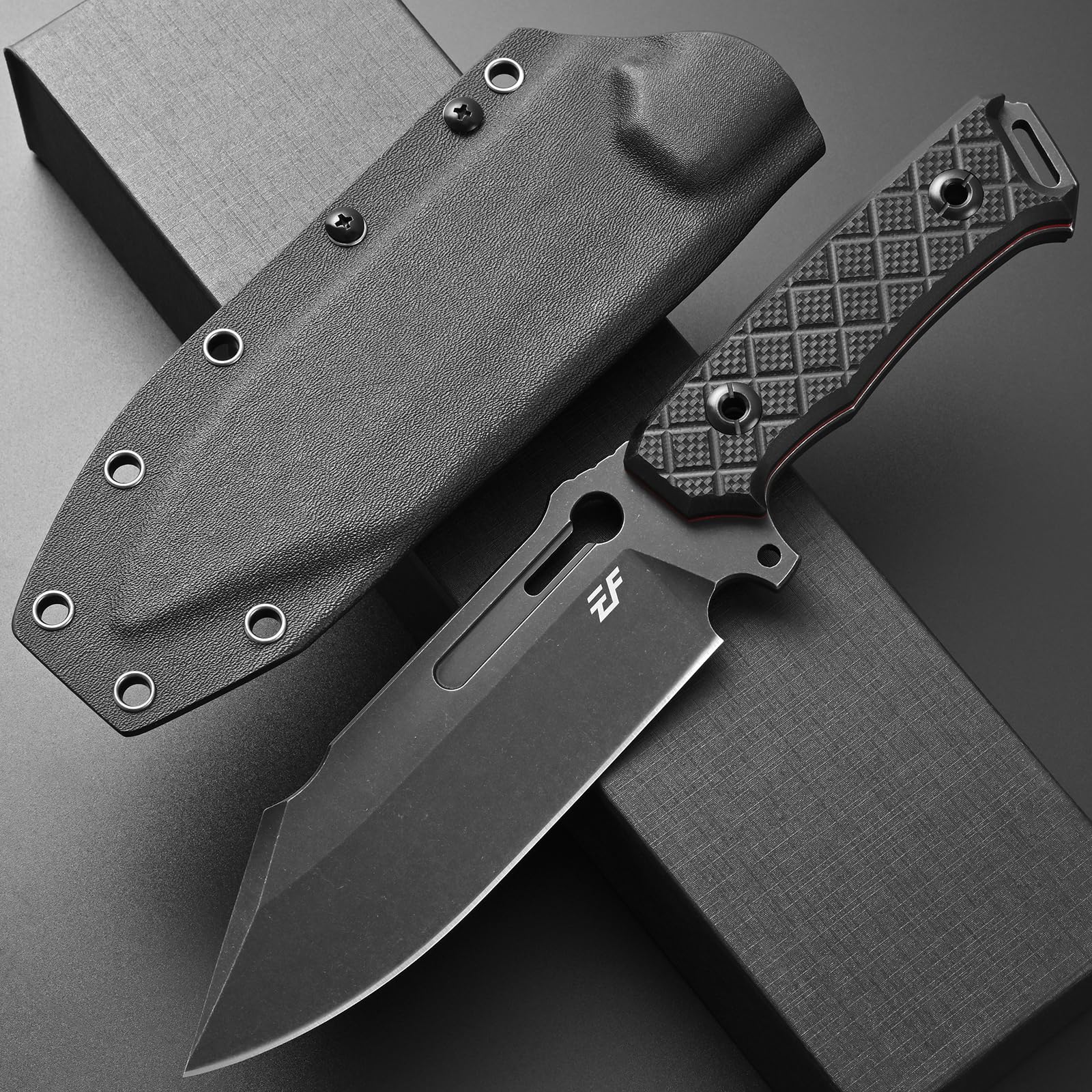 Eafengrow EF157 Fixed Blade Knife Sleipner Stainless Steel Blade Full Tang G10 Handle EDC Straight Knifes for Working Camping Hunting Adventure