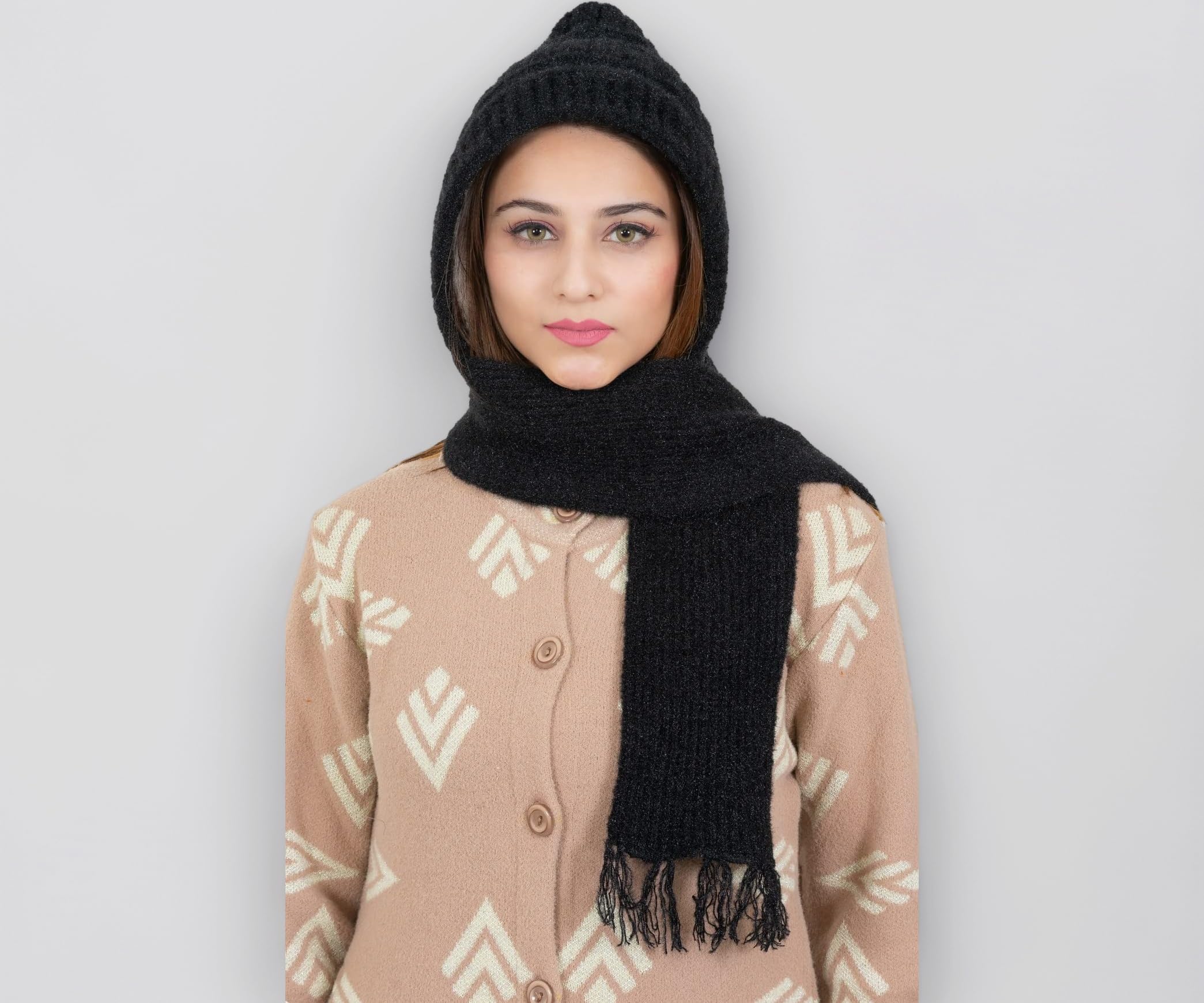 - Women's Warm Hood Muffler (Classic Plain)