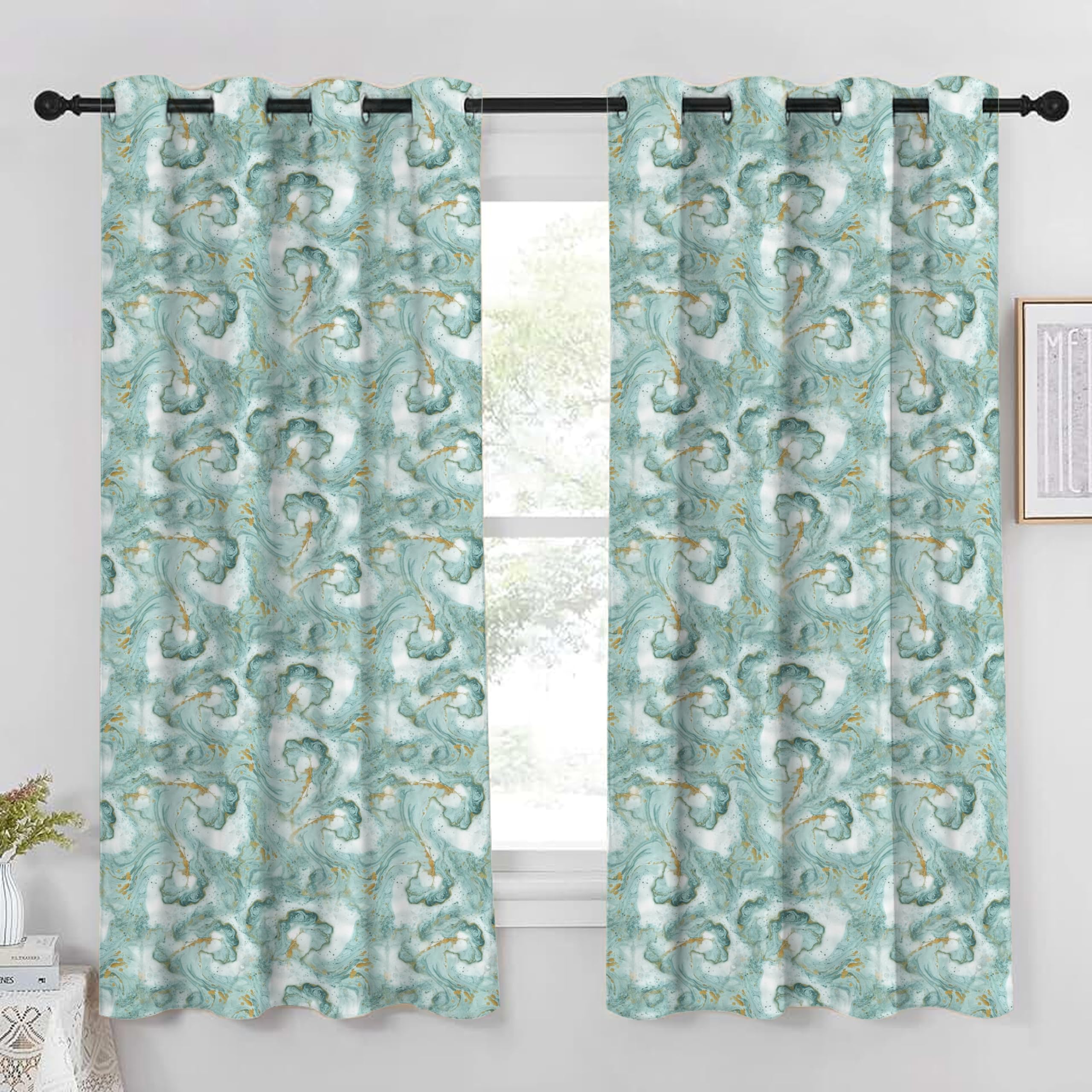 Marble Print Curtains - Elegant Home Décor -6