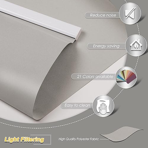 Miniatura 2 de Allesin Persianas enrollables motorizadas compatibles con Alexa para ventana, persianas inteligentes 70% opacas inalámbricas con control remoto,