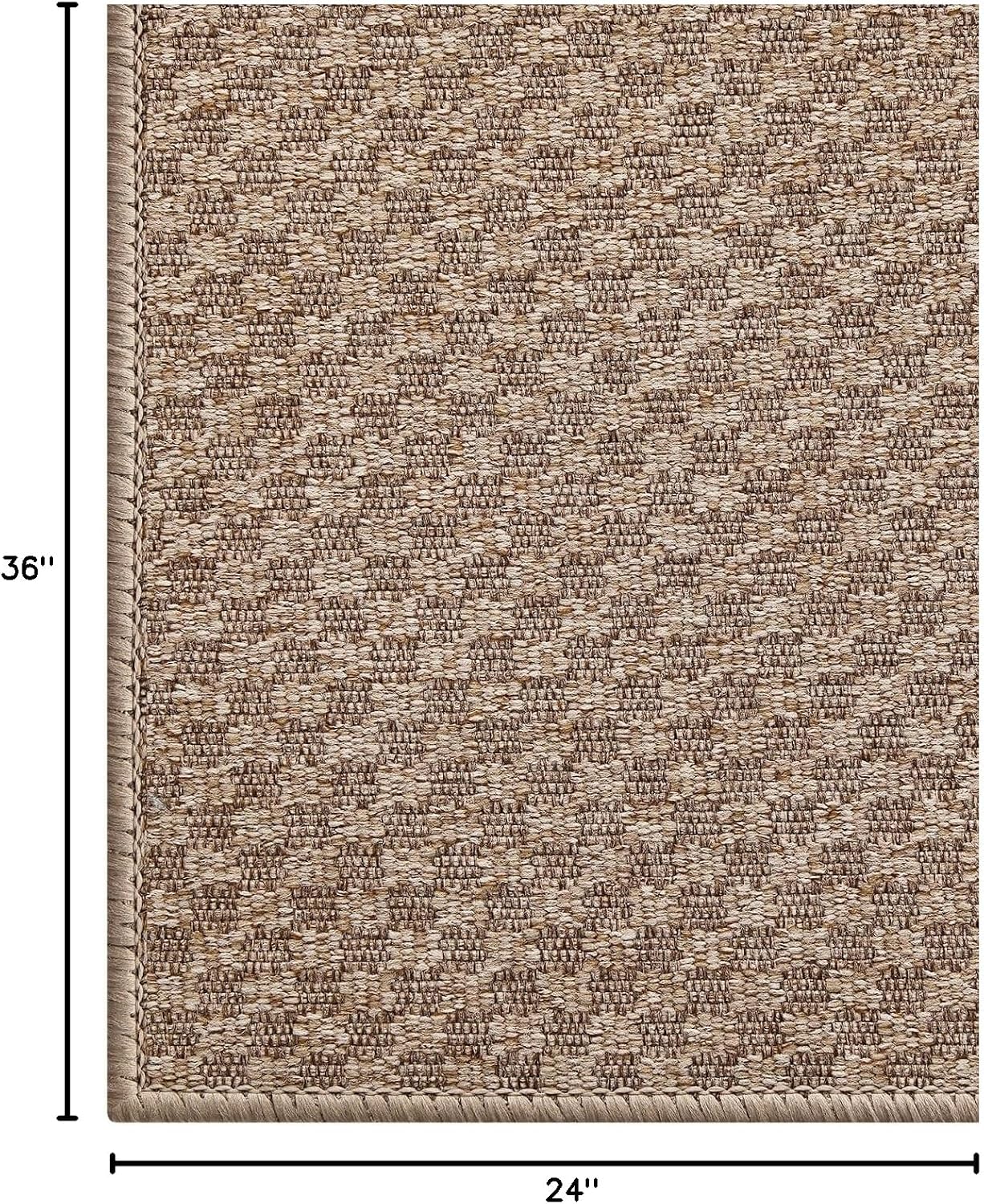 Color&Geometry Thin Front Door Mat Indoor Entrance Non Slip Rubber Backed, 24"x36" Indoor Door Mats for Entryway, Dirt Trapper Doormat, Washable Front Door Rugs, Khaki (Rolled-up NO Creases)