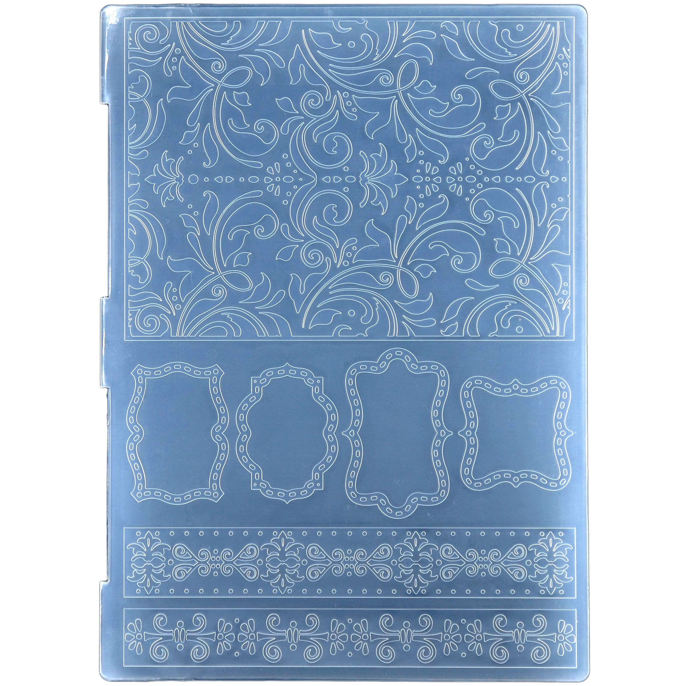 Kwan Crafts A4 Size Leaves Frame Plastic Embossing Folders for Card Making