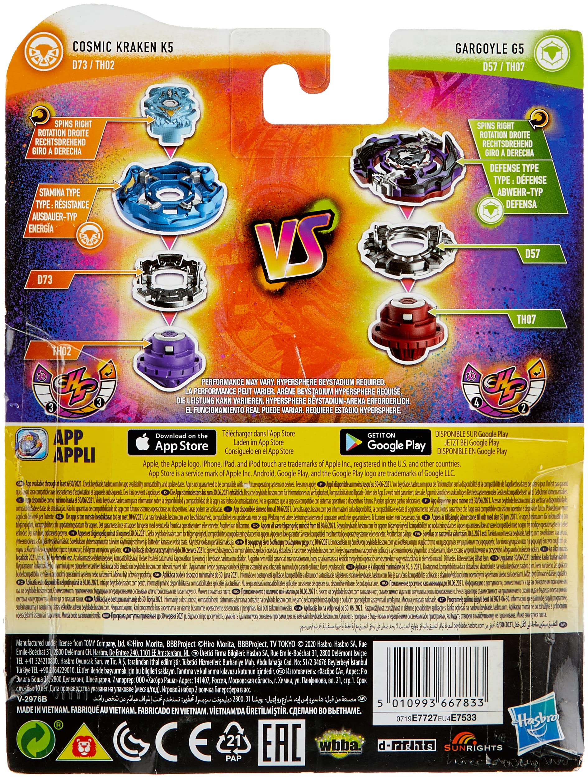 Hasbro Beyblade BEY Hs Kraken K5 e Gargoyle G5