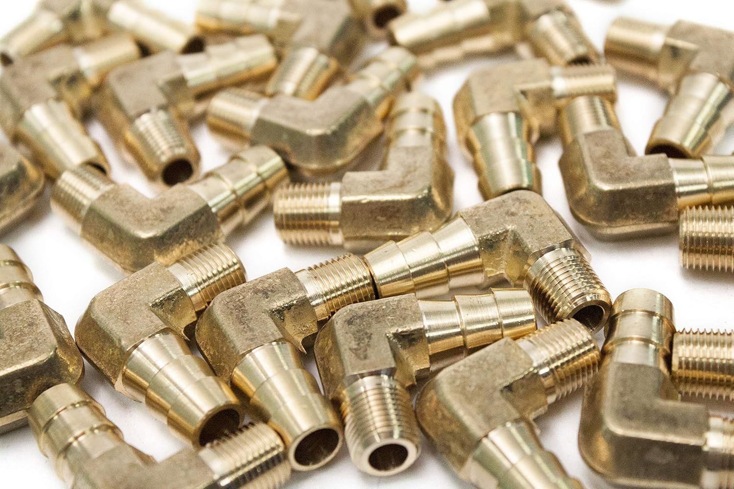 LTWFITTING Nickel Plating 90 Degree Elbow Brass Barb Fitting 3 8 Inch Id Hose X 1 4 Inch Male Npt Air Gas Pack Of 5 - View #12