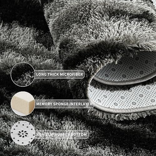 Miniatura 183 de Tepook - Alfombra súper suave y peluda para dormitorio, alfombras modernas peludas para niños para sala de estar, alfombra de felpa