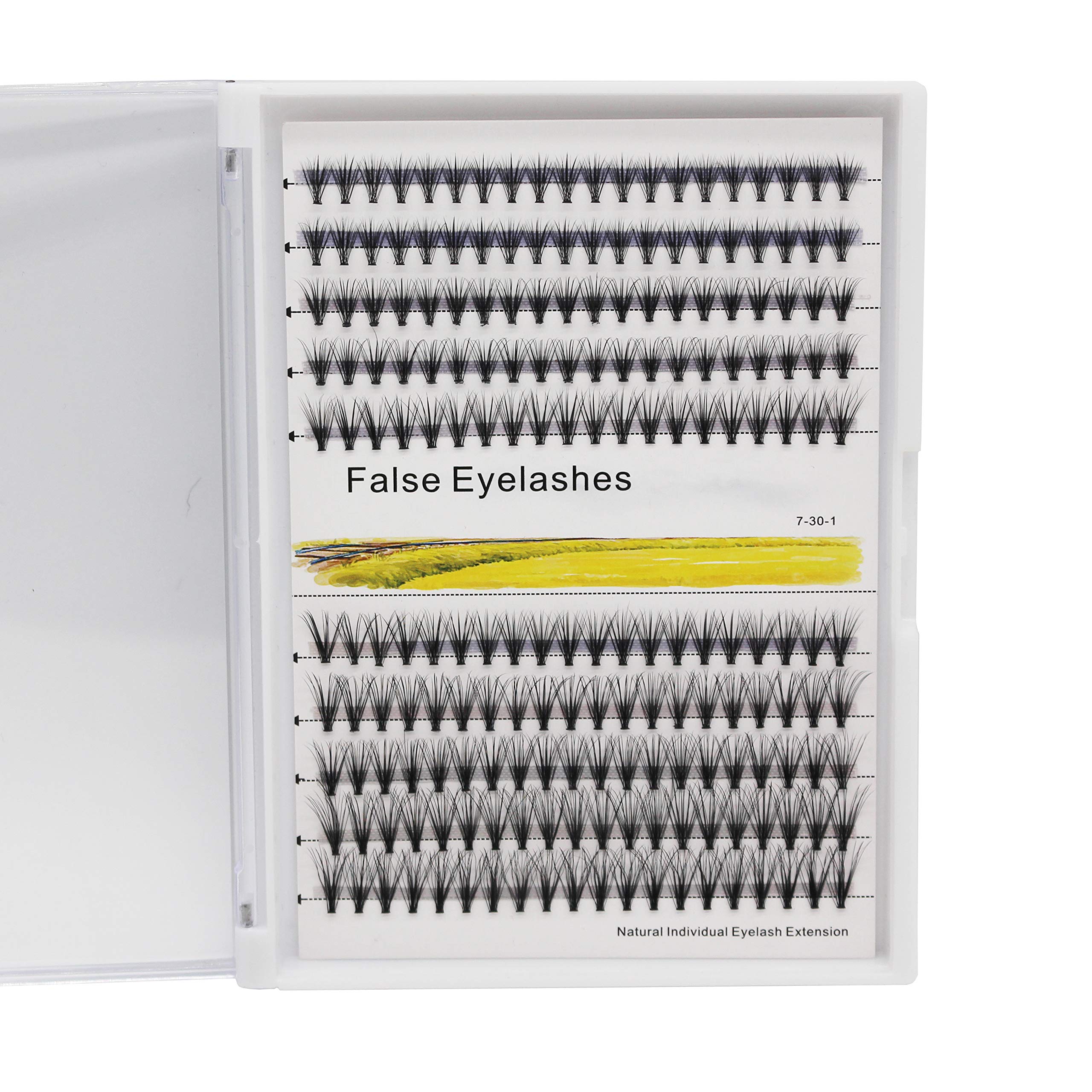 Product Customized,Large Tray-200Pcs 20 Roots Individual Fake False Eyelashes Cluster Thickness 0.07mm Mixed 8-16mm Dramatic Look 3D Volume Eye Lashes Extensions Beauty Tools (8-16MM)