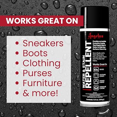 Angelus Water & Stain Repellent Spray - Waterproof Protection for Leather, Suede, Gore-Tex, and Fabric - Shoe & Sneaker Protector, Easy Aerosol Application (6 oz)