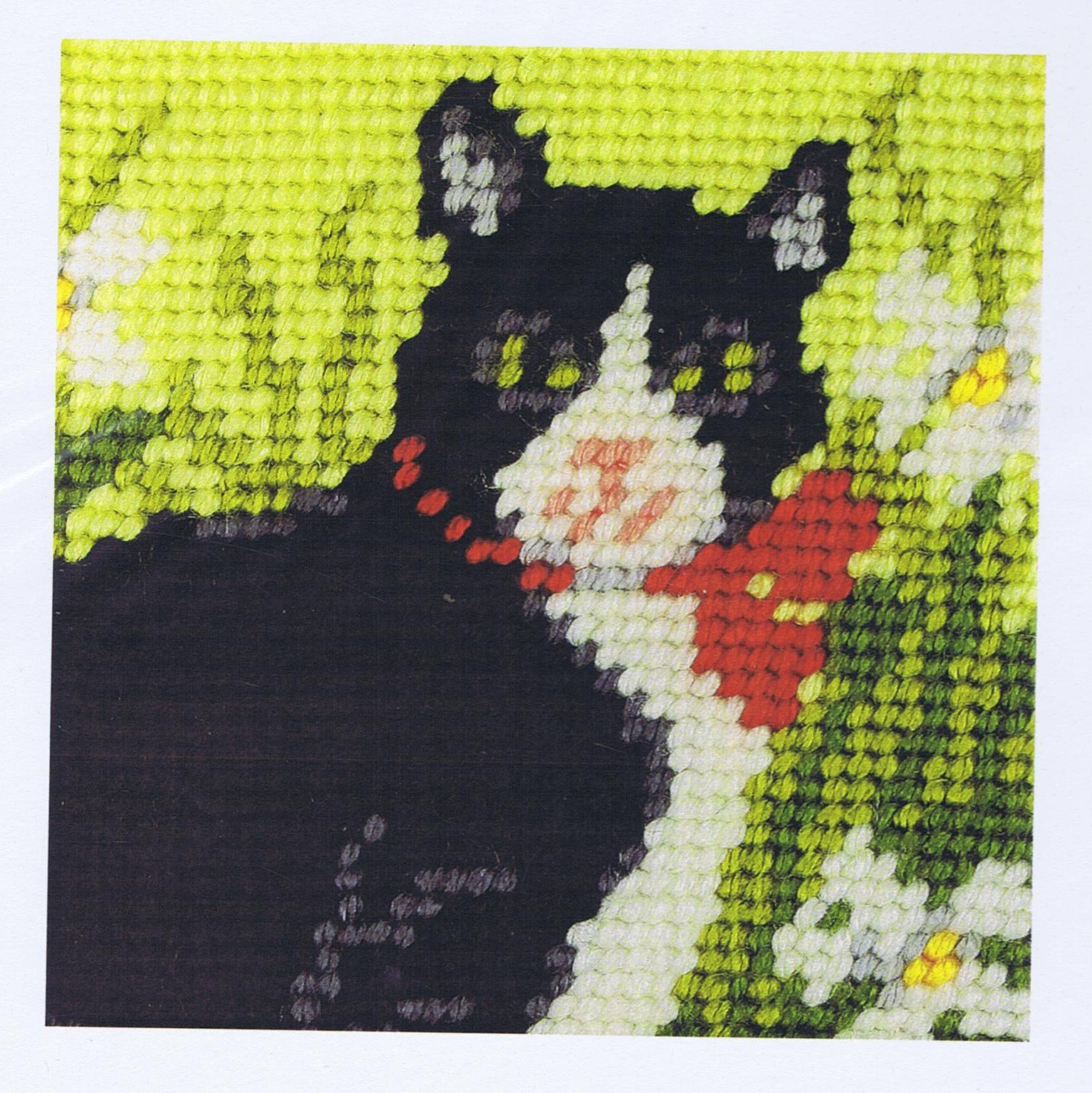 Orchidea White Black And Cat Tapestry Kit