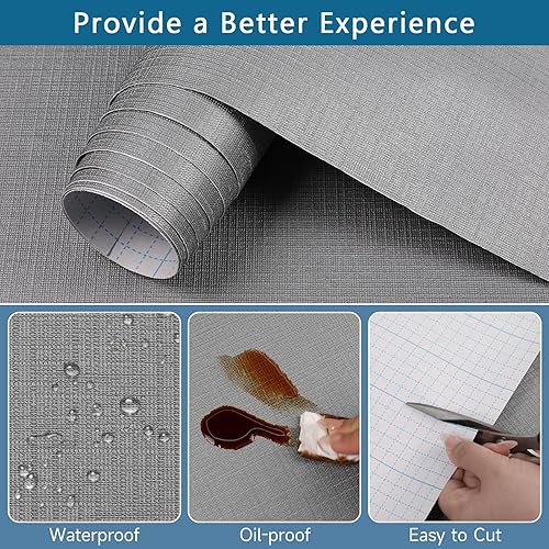 Miniatura 2 de Forro autoadhesivo para estantes, revestimiento de cajón para despegar y pegar, revestimiento impermeable para decoración de contacto con textura de