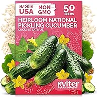 KVITER National Pickling Cucumber Seeds - 50 Heirloom Non-GMO Organic Pickling Cucumbers for Jars, Gardens & Containers