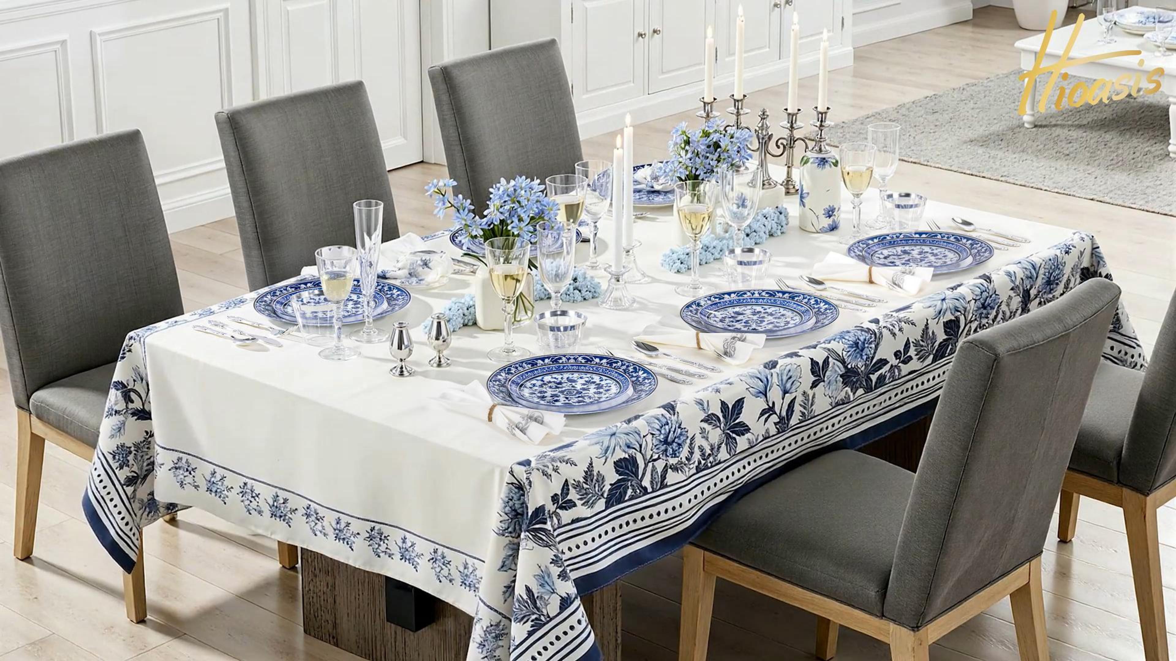 Amazon.com: Hioasis 60pcs Blue Plastic Plates Set - Floral Blue