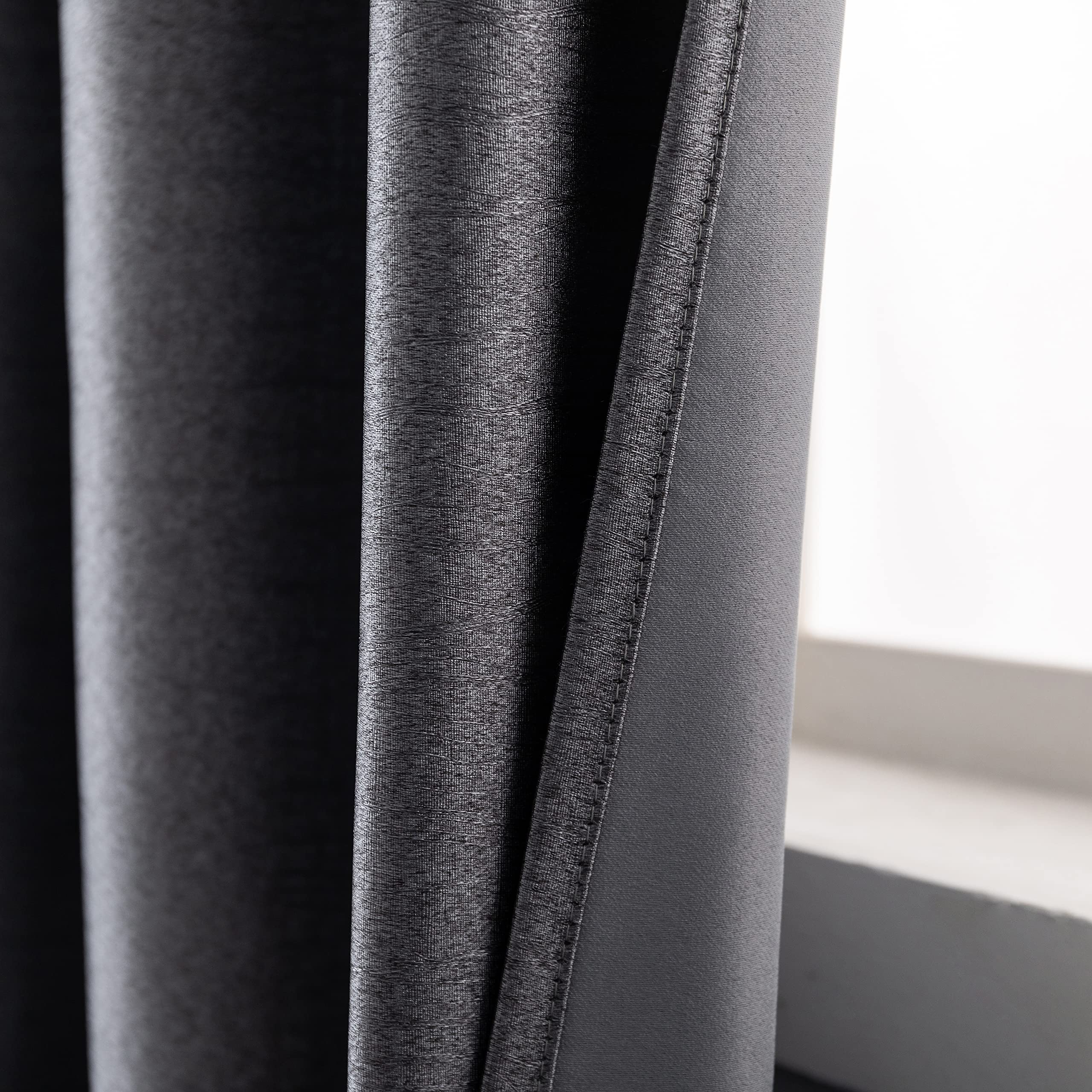 Tende Oscuranti Girasole: 2 Pannelli Effetto Metallizzato Per Camera E Soggiorno - Tessuto Isolante Luce E Rumore, Con Tasca Per Asta - Foto 11