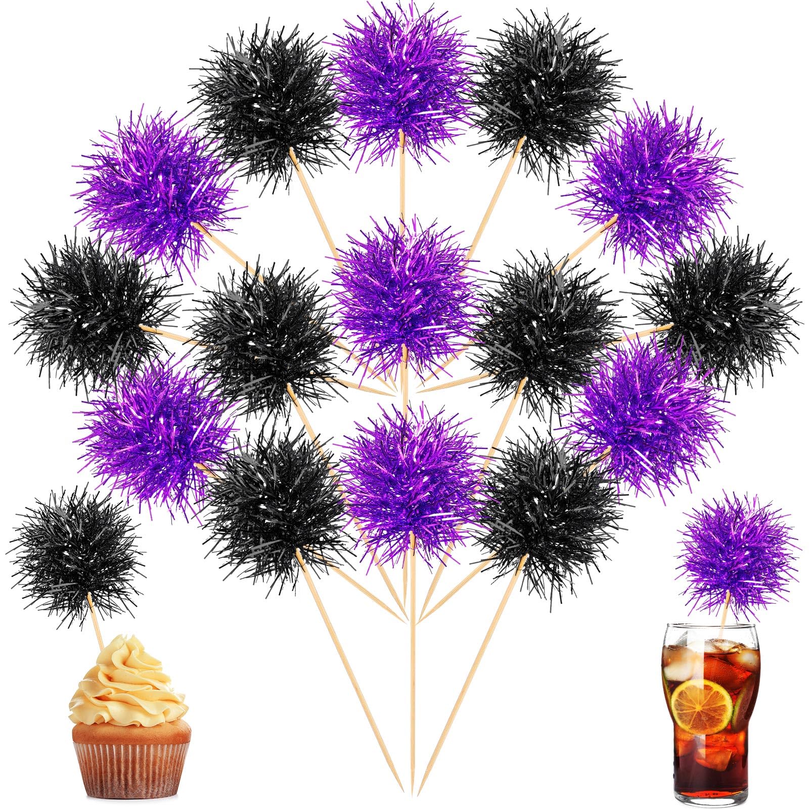 Snapklik.com : Chinco 100 Pcs Foil Firework Cupcake Toppers Sparkle ...